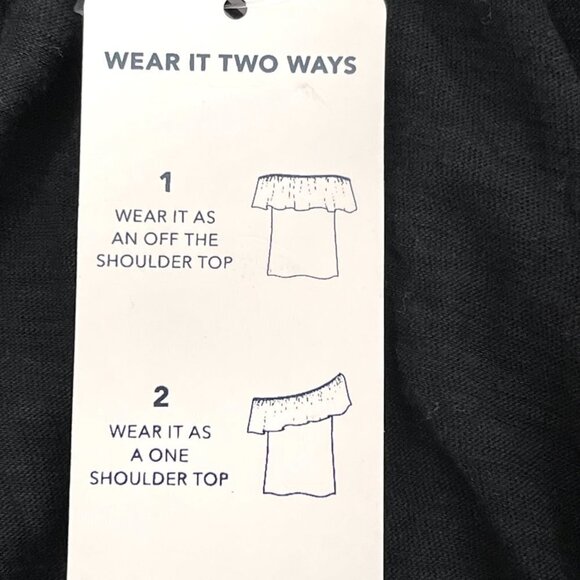 Splendid Black Top Blouse Off the Shoulder Small - Picture 8 of 12